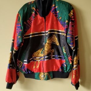 Rainbow Collection Jumping Race Horse Rider L/XL